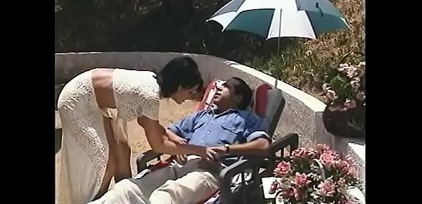  Stunning darkhaired beauty with big melons Jeanna Fine makes overtures to sunburnt gentleman and then enjoys his hard dong stretching her pussy outdoors
